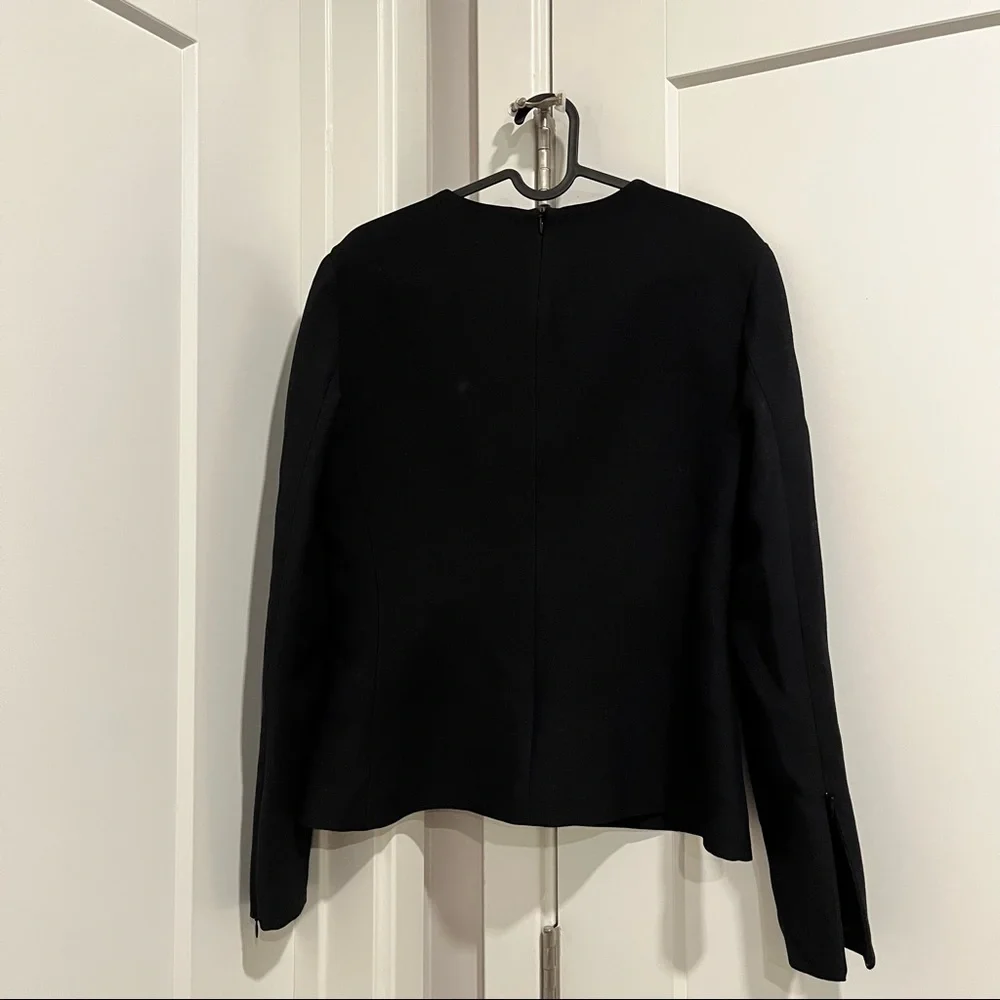 SOLD NWT The Row Leo Wool-Blend Top in dark black size 4 - Picture 4 of 7